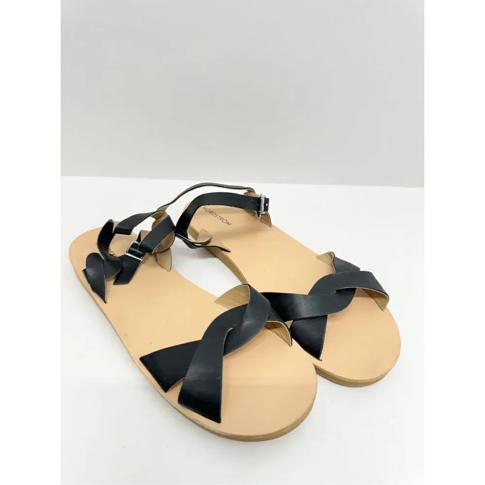 Nordstrom‎ Sandals Girls Size 4 Black Open Toe Casual